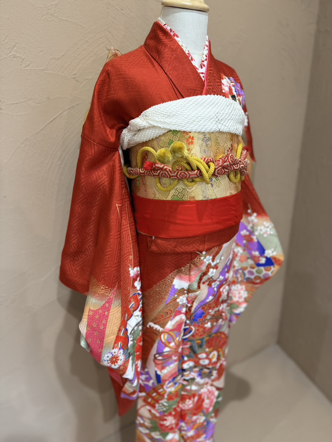 7歳用のレンタル着物（赤）